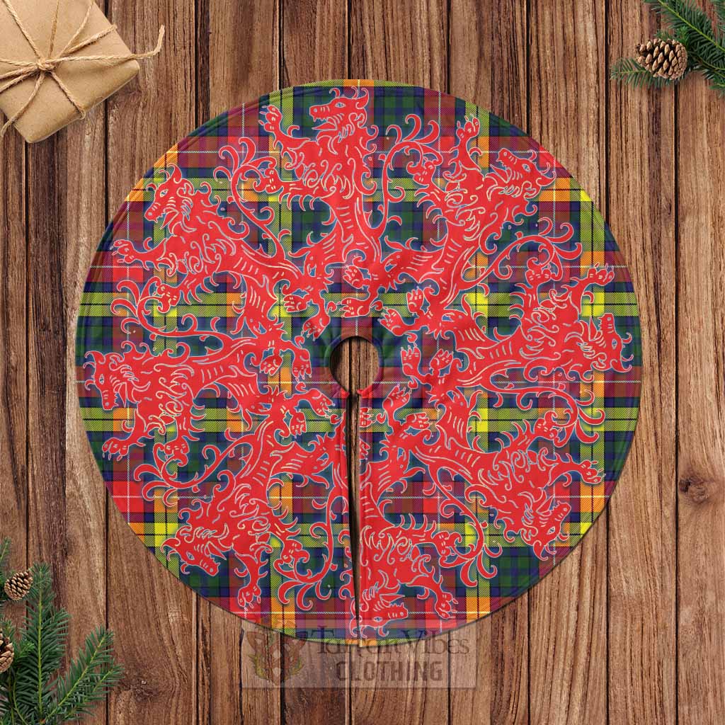 Dewar Tartan Christmas Tree Skirt Lion Rampant Style Casual Tree Skirts - Tartan Vibes Clothing
