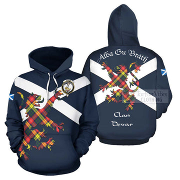 Dewar Tartan Lion Rampant Hoodie Proudly Display Your Heritage with Alba Gu Brath and Clan Name Zip Hoodie - Tartan Vibes Clothing