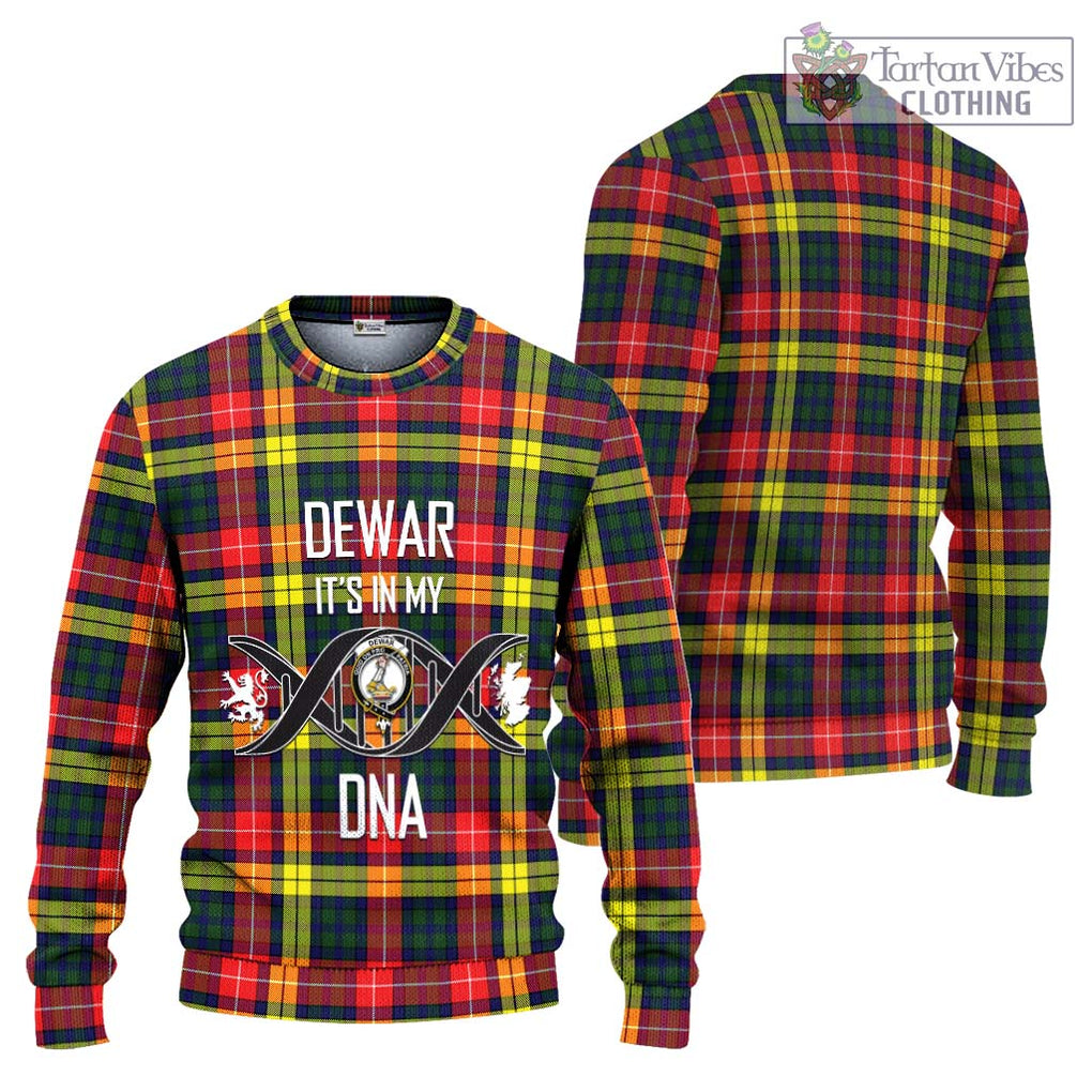 Dewar Tartan Ugly Sweater with Family Crest DNA In Me Style Unisex - Tartan Vibes Clothing