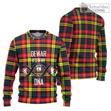 Dewar Tartan Ugly Sweater with Family Crest DNA In Me Style Unisex - Tartan Vibes Clothing