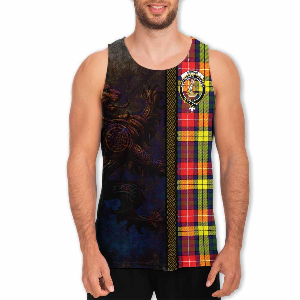 Dewar Tartan Family Crest Men's Tank Top Alba Gu Brath Be Brave Lion Ancient Style Men - Tartan Vibes Clothing