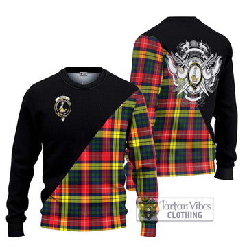 Dewar Tartan Ugly Sweater with Family Crest and Military Logo Style Unisex - Tartan Vibes Clothing