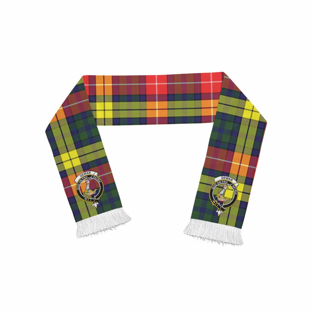 Dewar Tartan Ruffneck Scarf with Family Crest One Size 67.7*6.7 inches - Tartan Vibes Clothing
