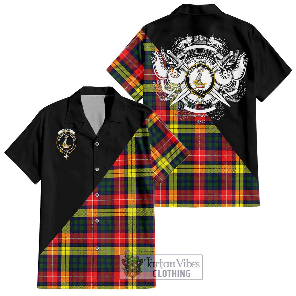 Dewar Tartan Hawaiian Shirt with Family Crest and Military Logo Style Kid - Tartan Vibes Clothing