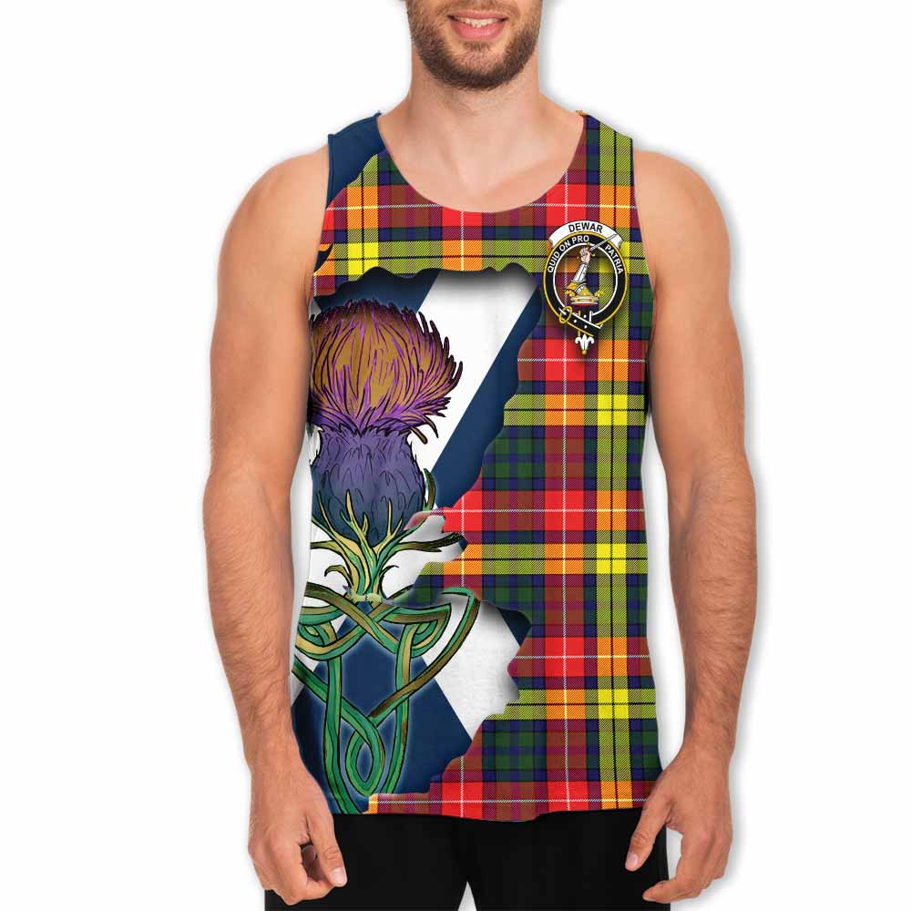 Dewar Tartan Family Crest Men's Tank Top Scottish Thistle Celtic Inspired Men - Tartan Vibes Clothing