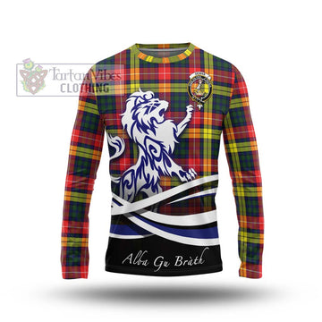Dewar Tartan Long Sleeve T-Shirt with Alba Gu Brath Regal Lion Emblem Unisex - Tartan Vibes Clothing