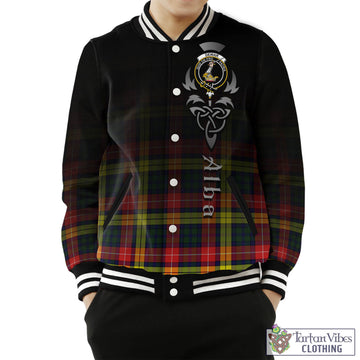 Dewar Tartan Baseball Jacket Featuring Alba Gu Brath Family Crest Celtic Inspired Unisex - Tartan Vibes Clothing