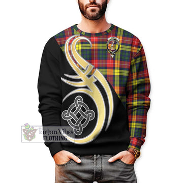 Dewar Tartan Sweatshirt with Family Crest and Celtic Symbol Style Unisex - Tartan Vibes Clothing