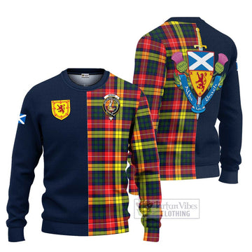 Dewar Tartan Ugly Sweater Alba with Scottish Lion Royal Arm Half Style Unisex - Tartan Vibes Clothing