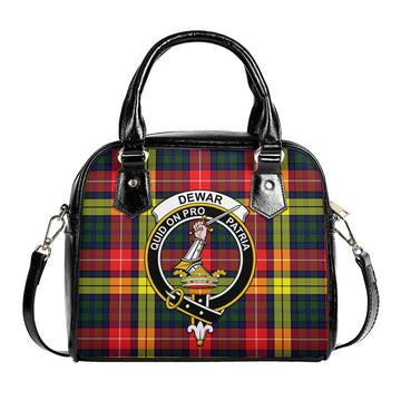 Dewar Tartan Shoulder Handbags with Family Crest One Size 9*21*24 cm (3.54*8.27*9.45 inches) - Tartan Vibes Clothing