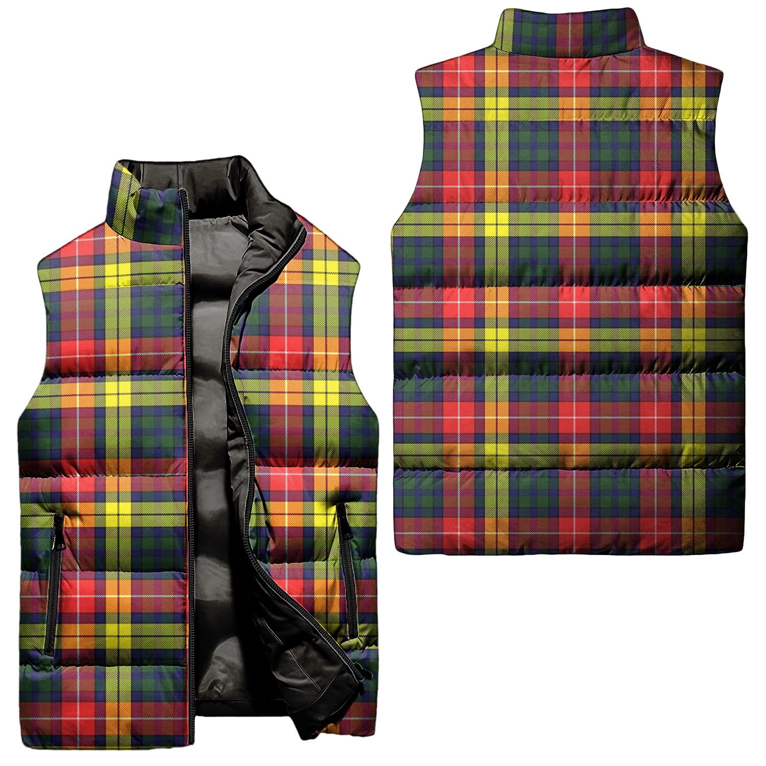 Dewar Tartan Sleeveless Puffer Jacket Unisex - Tartan Vibes Clothing