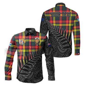 Dewar Crest Tartan Long Sleeve Button Shirt with New Zealand Silver Fern Half Style Men's Shirt S - Tartan Vibes Clothing