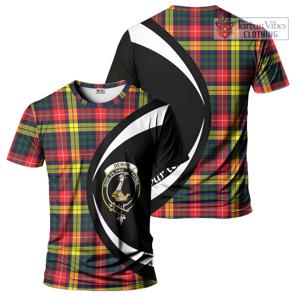 Dewar Tartan T-Shirt with Family Crest Circle Style Kid's Shirt - Tartan Vibes Clothing