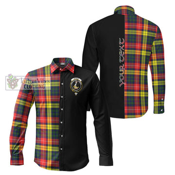 Dewar Tartan Long Sleeve Button Shirt with Family Crest and Half Of Me Style Men's Shirt S - Tartanvibesclothing Shop
