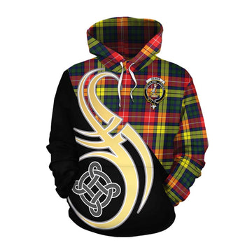 Dewar Tartan Cotton Hoodie with Family Crest and Celtic Symbol Style Pullover Hoodie XS - Tartan Vibes Clothing