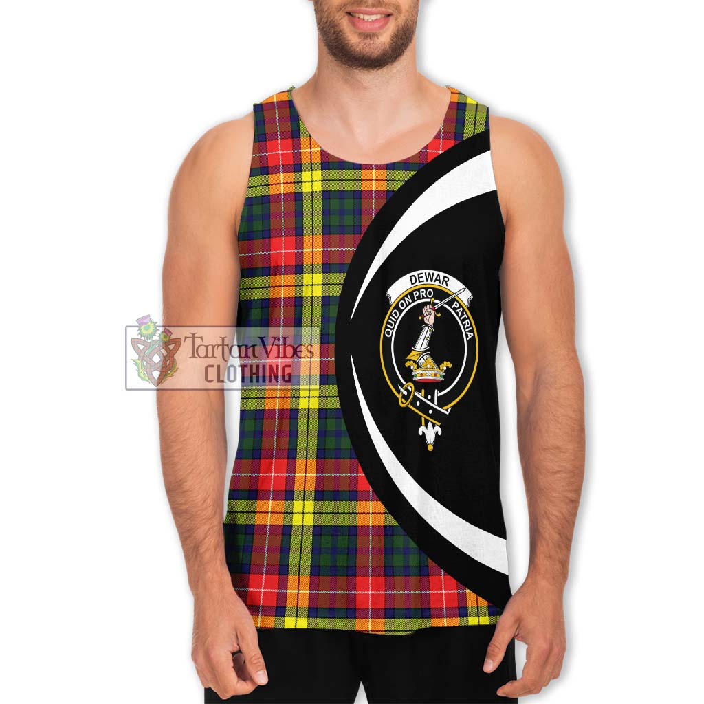 Dewar Tartan Men's Tank Top with Family Crest Circle Style Men - Tartan Vibes Clothing
