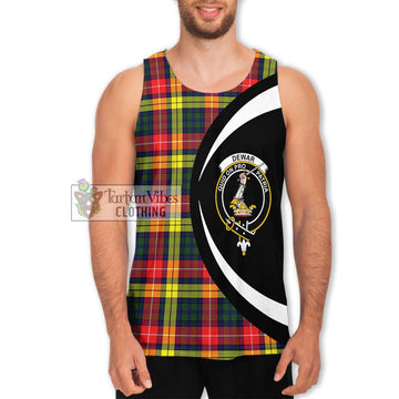 Dewar Tartan Men's Tank Top with Family Crest Circle Style Men - Tartan Vibes Clothing