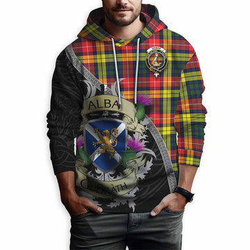 Dewar Tartan Family Crest Hoodie Lion Rampant Royal Thistle Shield Celtic Inspired Pullover Hoodie - Tartan Vibes Clothing