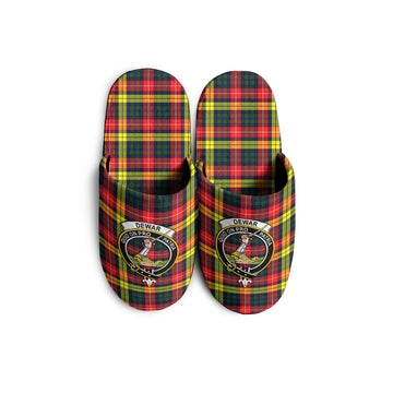 Dewar Tartan Home Slippers with Family Crest KIDS - Tartan Vibes Clothing