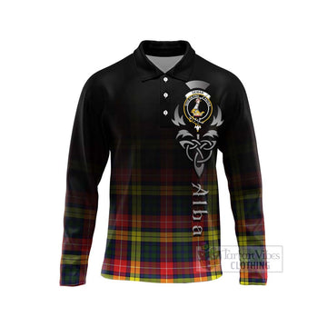 Dewar Tartan Long Sleeve Polo Shirt Featuring Alba Gu Brath Family Crest Celtic Inspired Unisex - Tartan Vibes Clothing