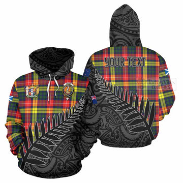 Dewar Crest Tartan Hoodie with New Zealand Silver Fern Half Style Zip Hoodie - Tartan Vibes Clothing