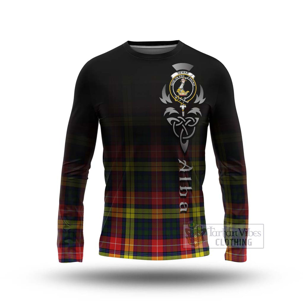 Dewar Tartan Long Sleeve T-Shirt Featuring Alba Gu Brath Family Crest Celtic Inspired Unisex - Tartan Vibes Clothing