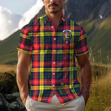 Dewar Tartan Cotton Hawaiian Shirt with Family Crest Kid - Tartan Vibes Clothing