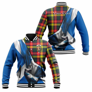 Dewar Tartan Baseball Jacket with Family Crest Scotland Patriotic Style Unisex - Tartan Vibes Clothing