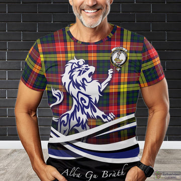 Dewar Tartan T-Shirt with Alba Gu Brath Regal Lion Emblem Kid's Shirt - Tartan Vibes Clothing