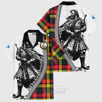 Dewar Tartan Clan Crest Hawaiian Shirt with Highlander Warrior Celtic Style Kid - Tartan Vibes Clothing