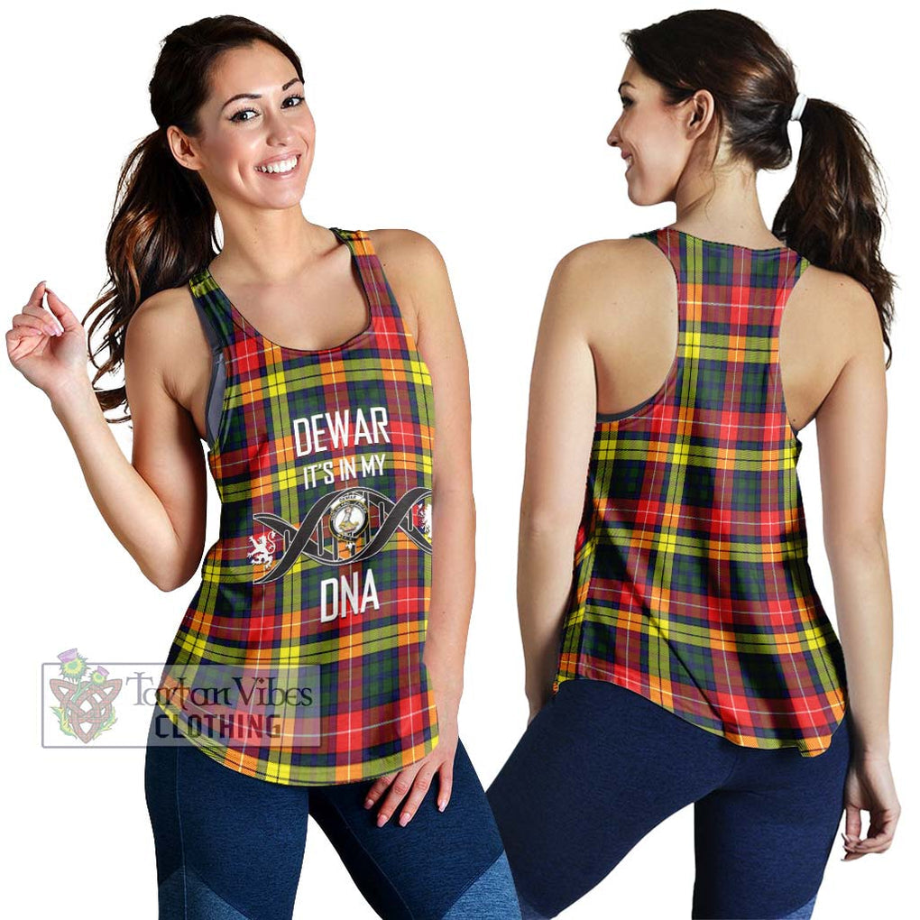 Dewar Tartan Women's Racerback Tanks with Family Crest DNA In Me Style 4XL - Tartan Vibes Clothing