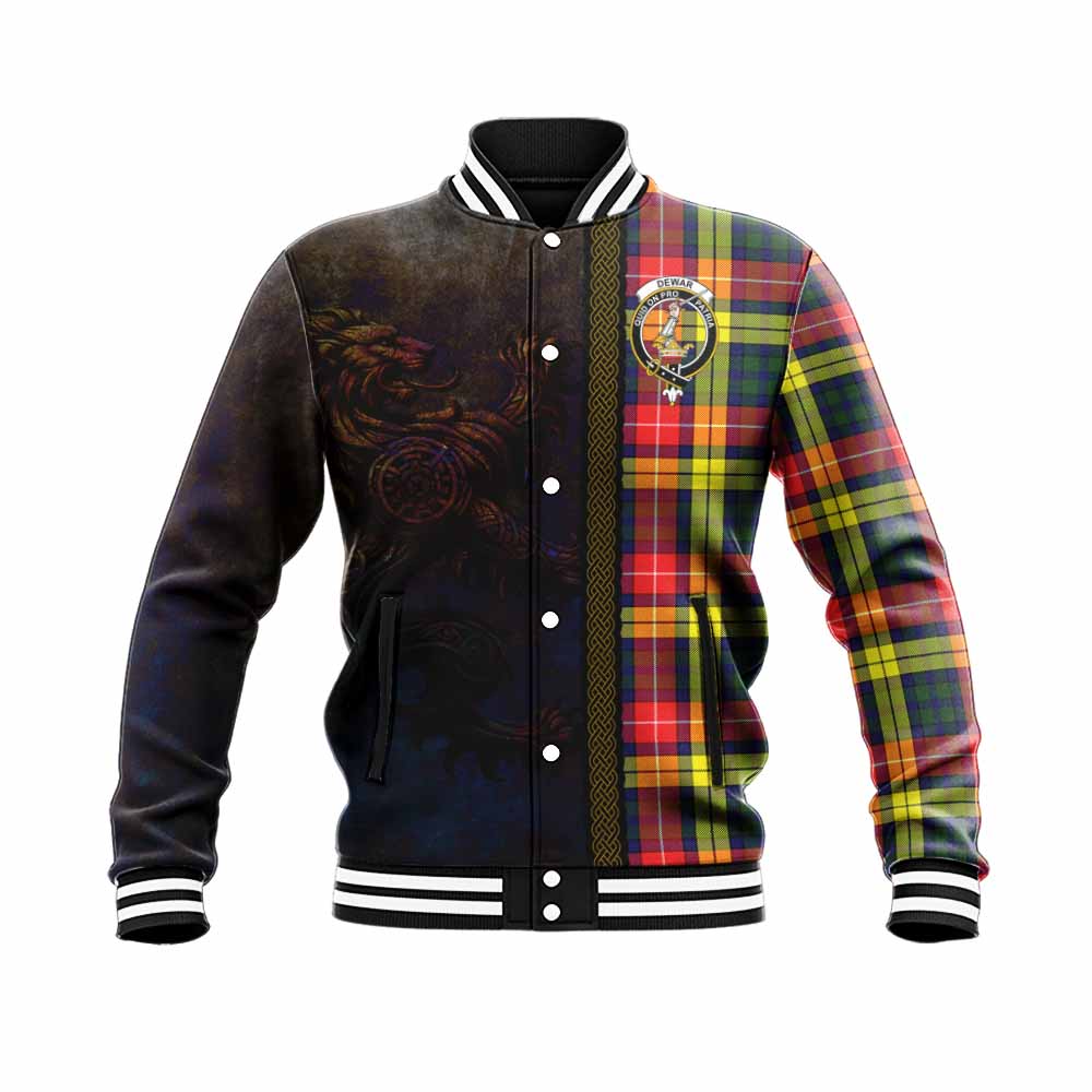 Dewar Tartan Family Crest Baseball Jacket Alba Gu Brath Be Brave Lion Ancient Style Unisex - Tartan Vibes Clothing
