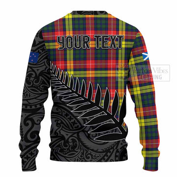 Dewar Crest Tartan Knitted Sweater with New Zealand Silver Fern Half Style - Tartan Vibes Clothing
