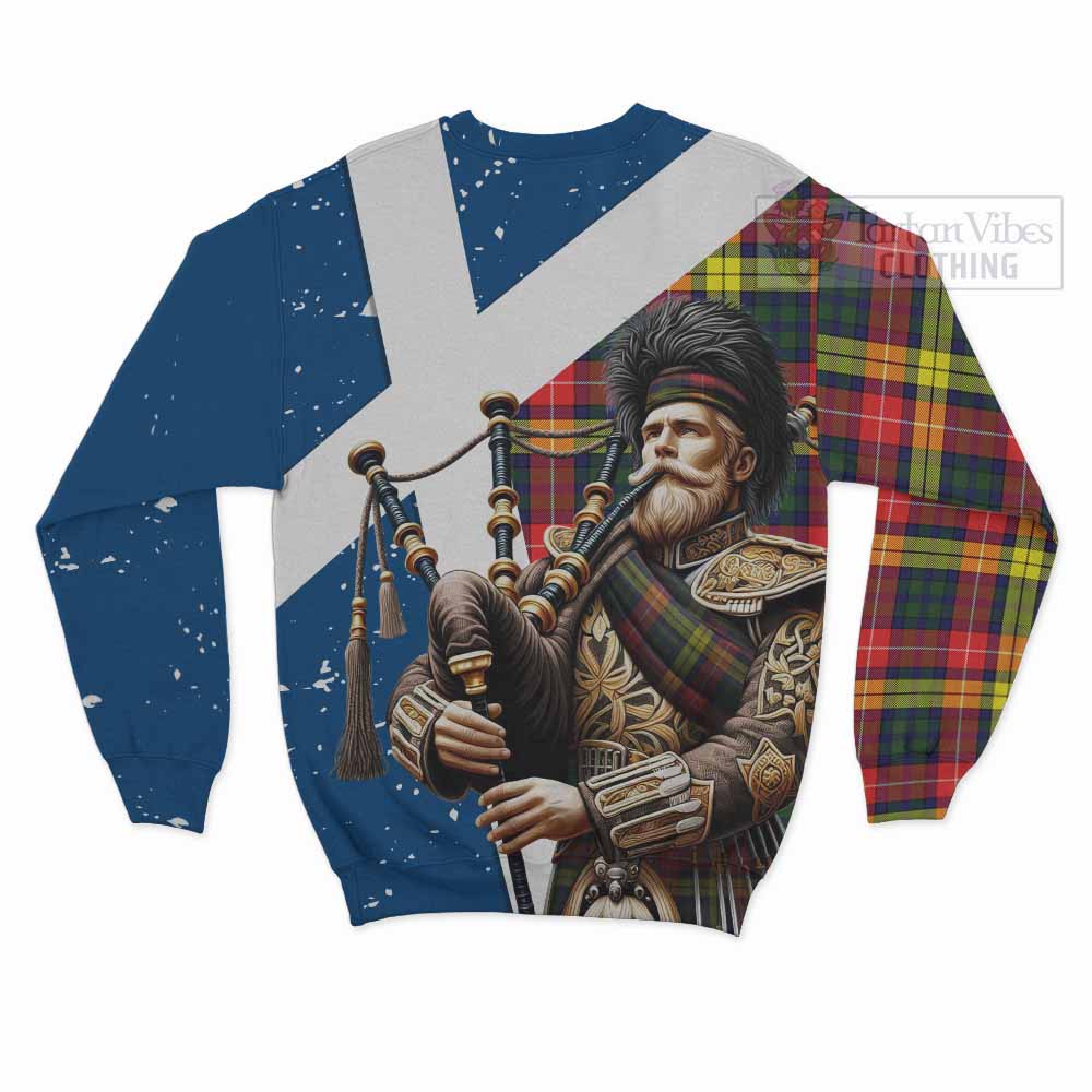 Dewar Tartan Sweatshirt with Family Crest Scottish Bagpiper Vibes - Tartan Vibes Clothing
