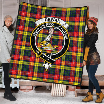 dewar-tartan-quilt-with-family-crest