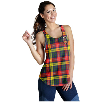 Dewar Tartan Women Racerback Tanks with Family Crest - Tartan Vibes Clothing
