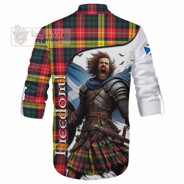 Dewar Crest Tartan Ghillie Kilt Shirt Inspired by the Freedom of Scottish Warrior - Tartan Vibes Clothing