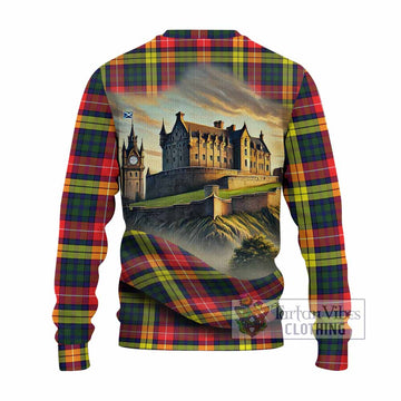 Dewar Tartan Family Crest Knitted Sweater with Scottish Ancient Castle Style - Tartan Vibes Clothing