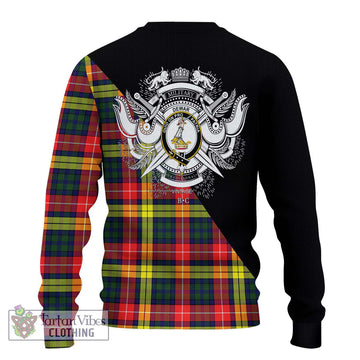 Dewar Tartan Ugly Sweater with Family Crest and Military Logo Style - Tartan Vibes Clothing