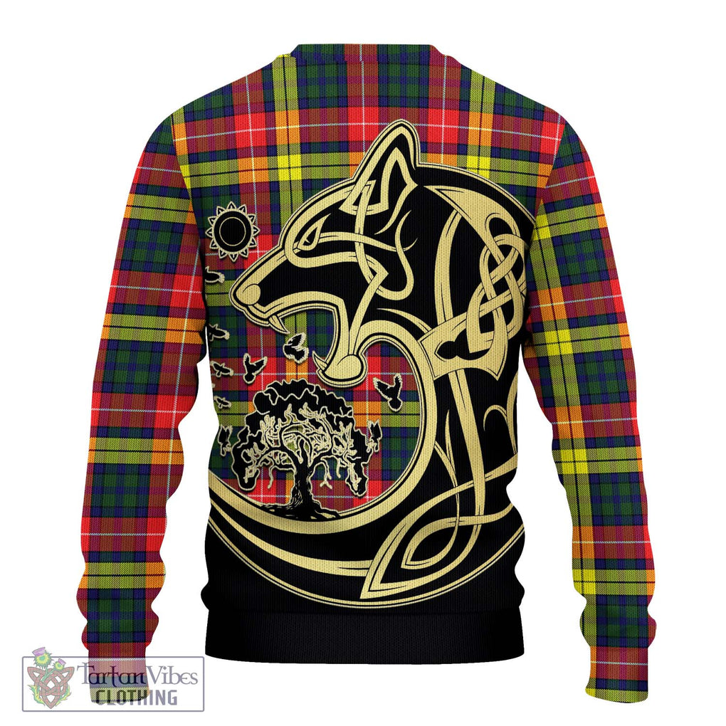 Dewar Tartan Ugly Sweater with Family Crest Celtic Wolf Style - Tartan Vibes Clothing