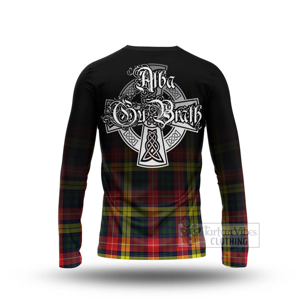 Dewar Tartan Long Sleeve T-Shirt Featuring Alba Gu Brath Family Crest Celtic Inspired - Tartan Vibes Clothing