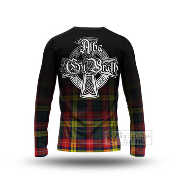 Dewar Tartan Long Sleeve T-Shirt Featuring Alba Gu Brath Family Crest Celtic Inspired - Tartan Vibes Clothing