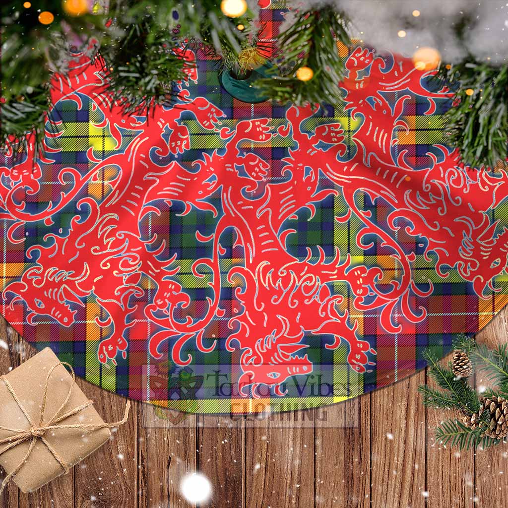 Dewar Tartan Christmas Tree Skirt Lion Rampant Style - Tartan Vibes Clothing