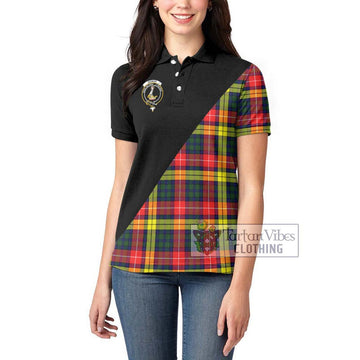 Dewar Tartan Women's Polo Shirt with Family Crest and Military Logo Style - Tartan Vibes Clothing