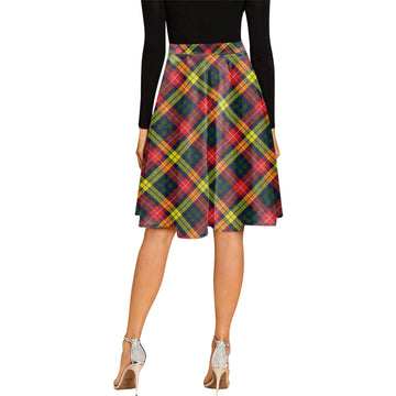 Dewar Tartan Melete Pleated Midi Skirt Cross Style - Tartan Vibes Clothing