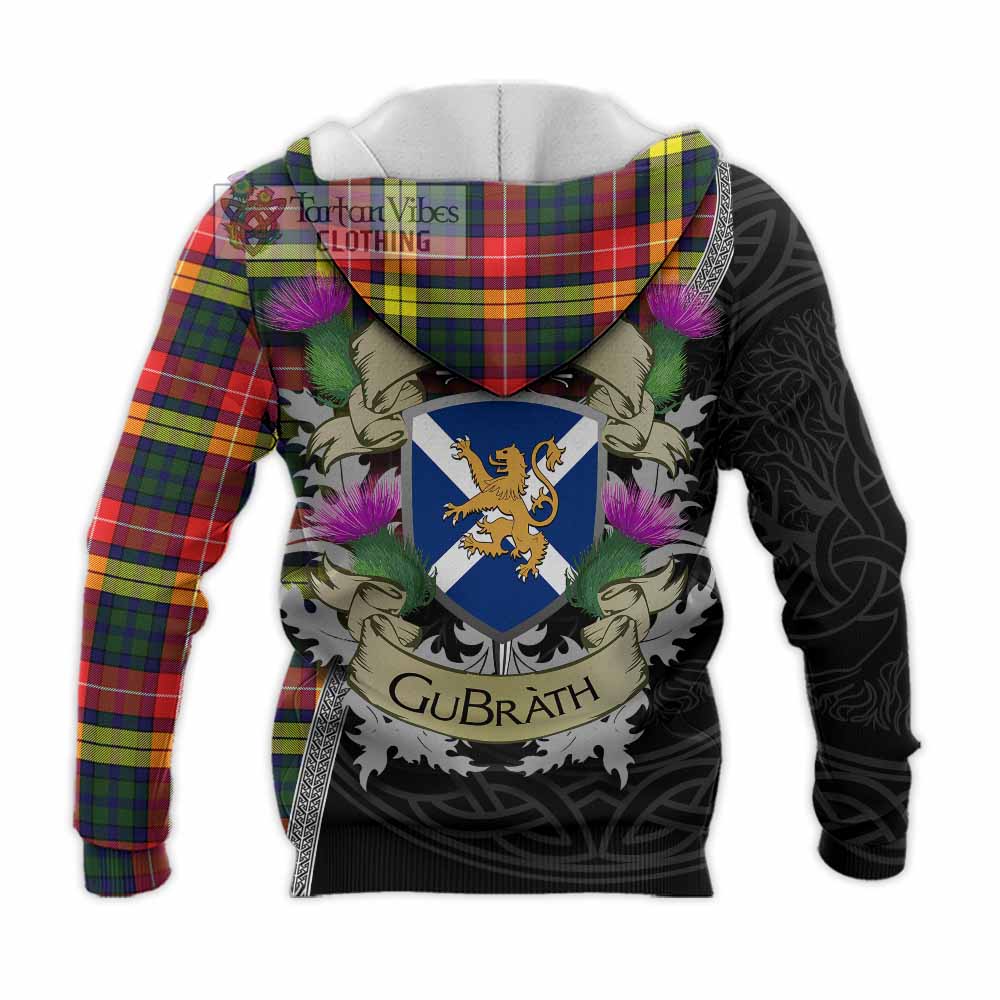 Dewar Tartan Family Crest Knitted Hoodie Lion Rampant Royal Thistle Shield Celtic Inspired - Tartan Vibes Clothing