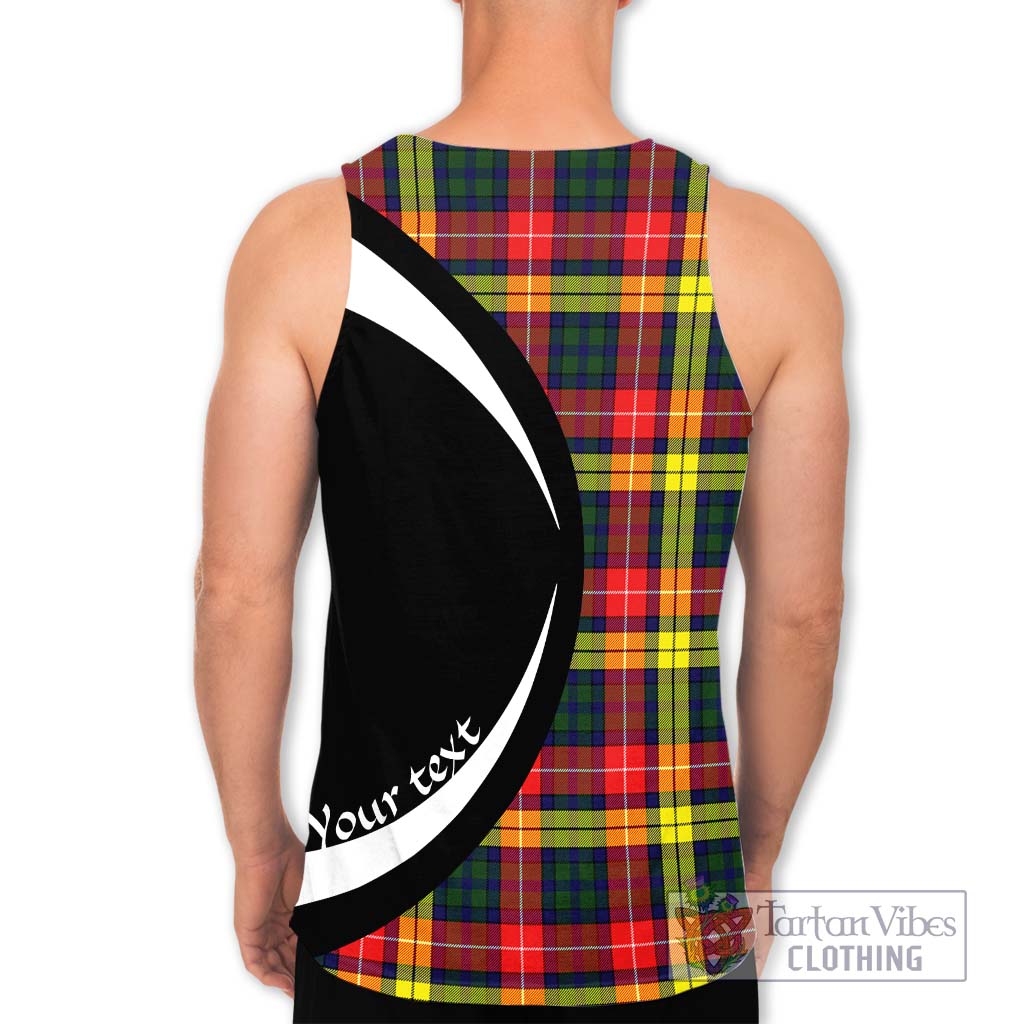 Dewar Tartan Men's Tank Top with Family Crest Circle Style - Tartan Vibes Clothing