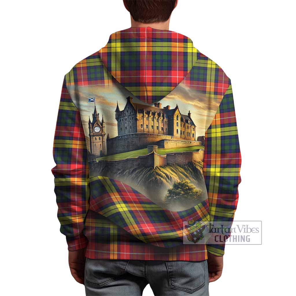 Dewar Tartan Family Crest Hoodie with Scottish Ancient Castle Style - Tartan Vibes Clothing