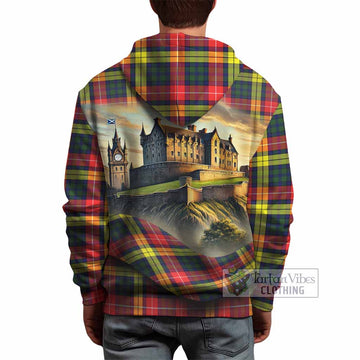 Dewar Tartan Family Crest Hoodie with Scottish Ancient Castle Style - Tartan Vibes Clothing