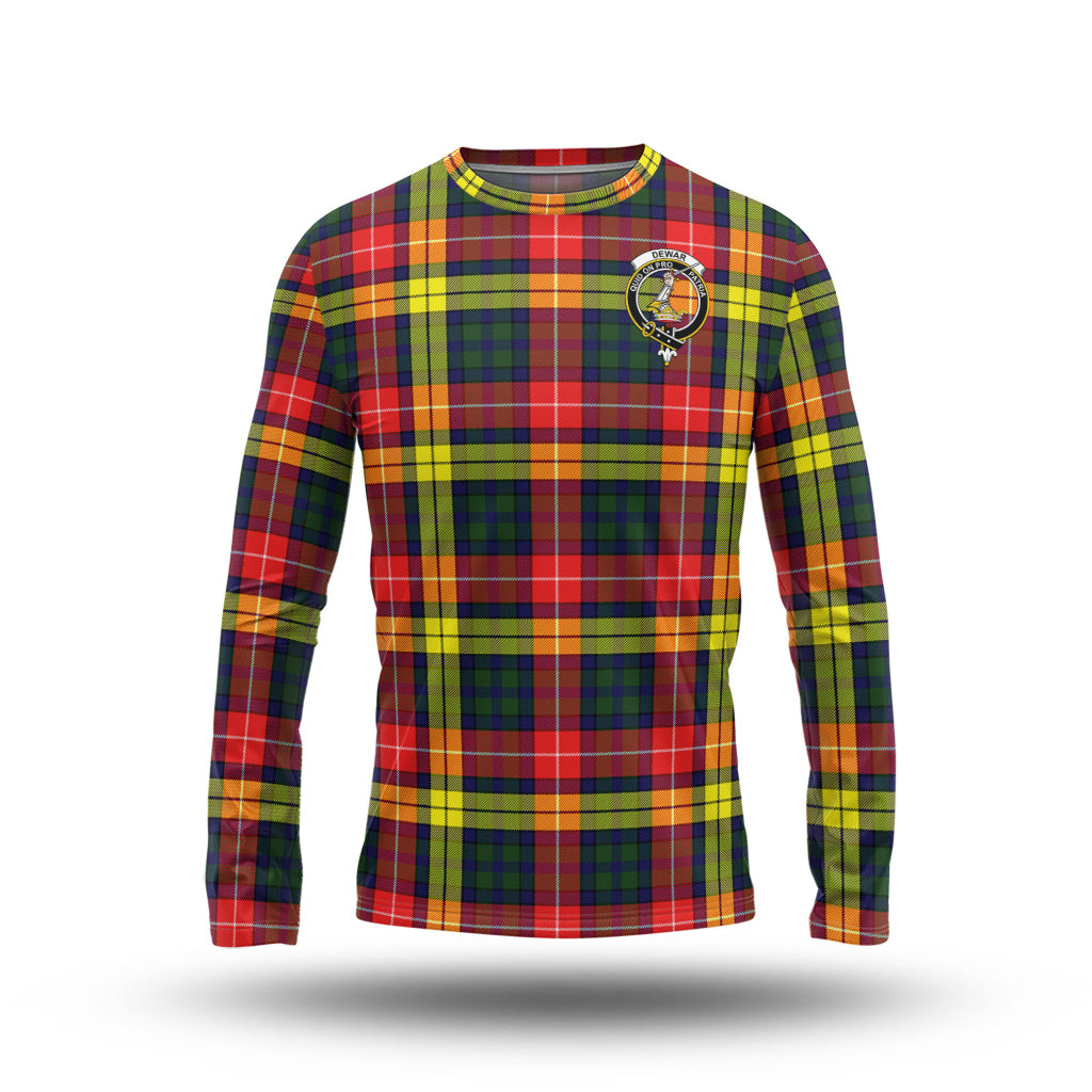 Dewar Tartan Long Sleeve T-Shirt with Family Crest - Tartan Vibes Clothing